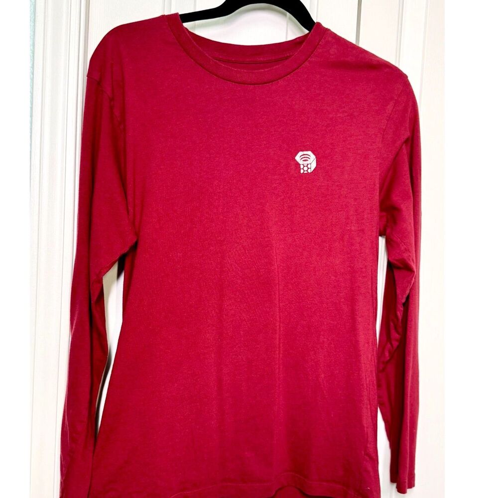 Mountain Hardwear Shirt Mens Small  Long Sleeve Crew Hiking Color: Red